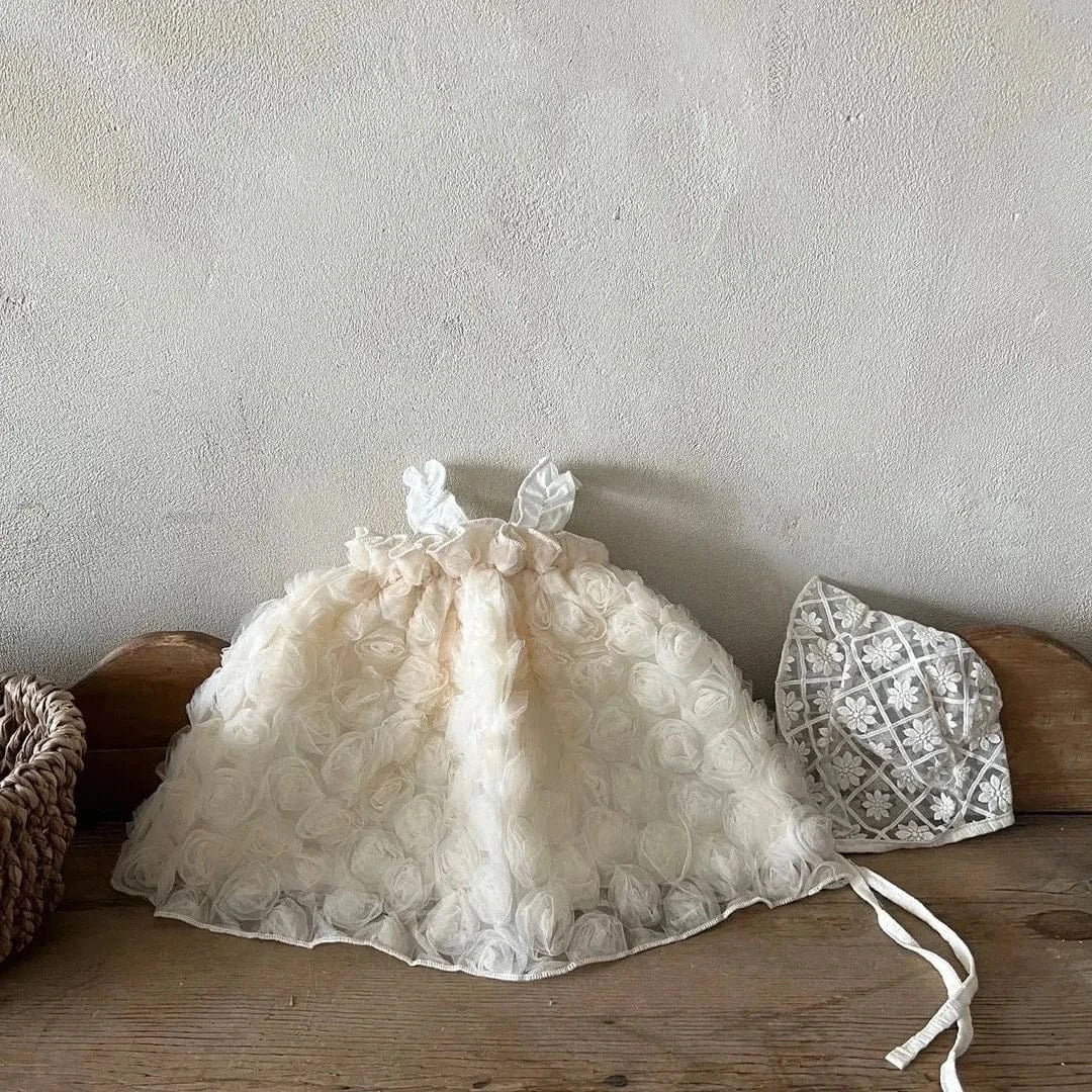 ノースリーブワンピース ベビーキッズワンピース シフォンローズ キャミソールドレスワンピース【mh0004779】