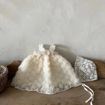 ノースリーブワンピース ベビーキッズワンピース シフォンローズ キャミソールドレスワンピース【mh0004779】