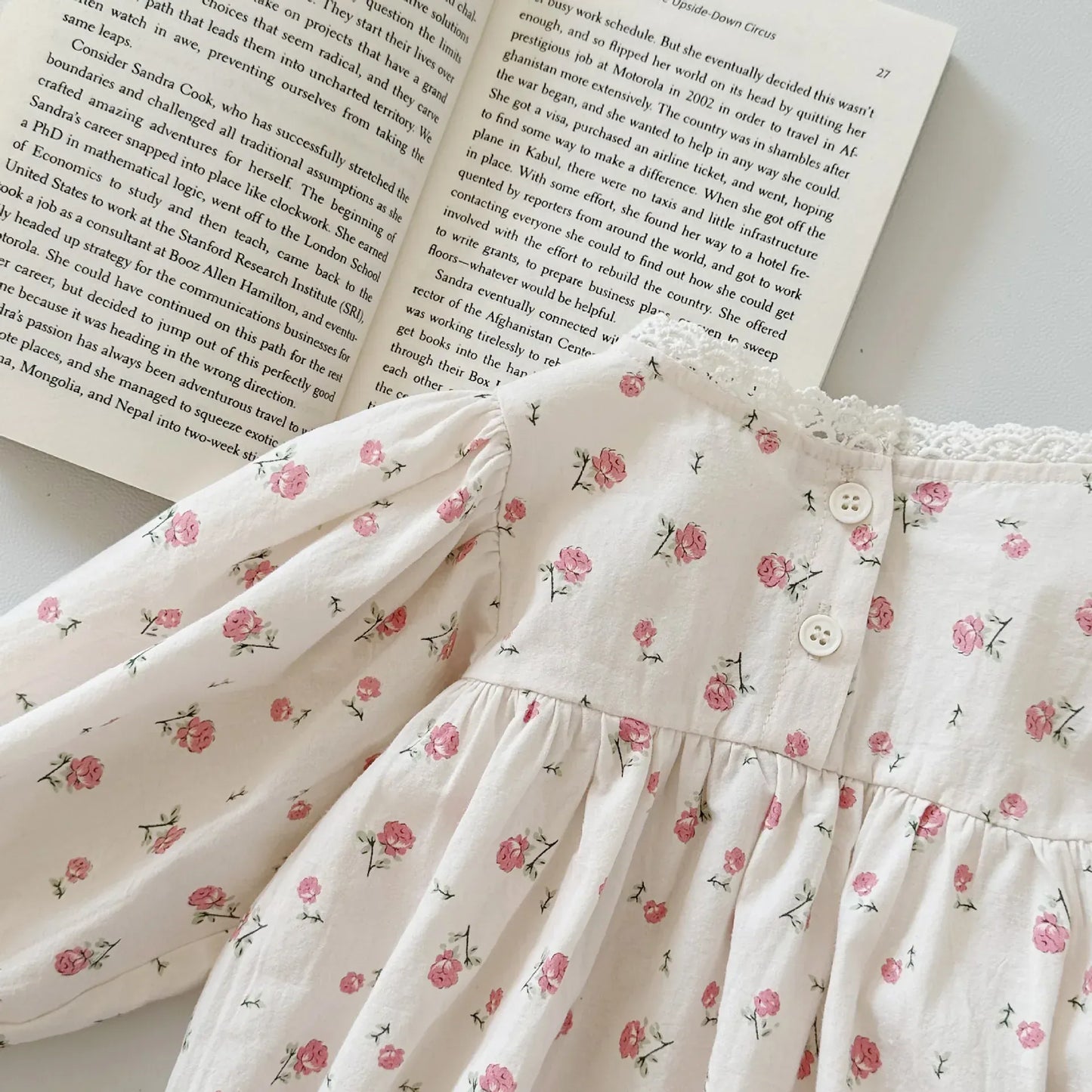 長袖ロンパース ベビーロンパース 長袖ボディスーツ フラワー小花柄プリント レース【mh0004814】