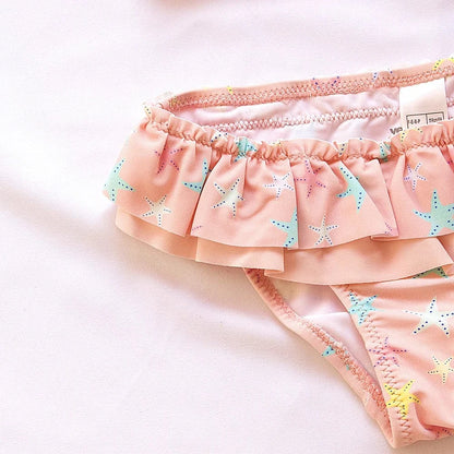 ベビー用水着 キッズ水着 ビキニセット セパレート フラミンゴ ヒトデ スターフィッシュ ピンク【mh0005129】