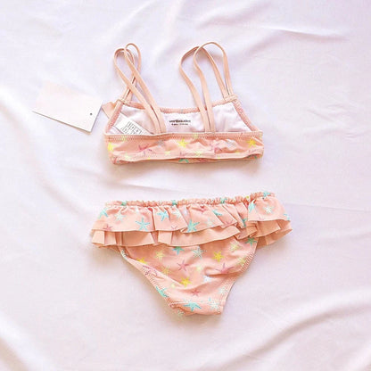 ベビー用水着 キッズ水着 ビキニセット セパレート フラミンゴ ヒトデ スターフィッシュ ピンク【mh0005129】