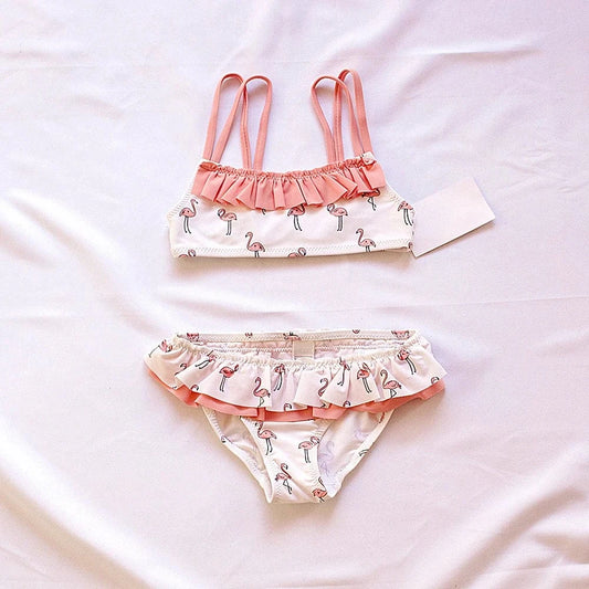 ベビー用水着 キッズ水着 ビキニセット セパレート フラミンゴ ヒトデ スターフィッシュ ピンク【mh0005129】