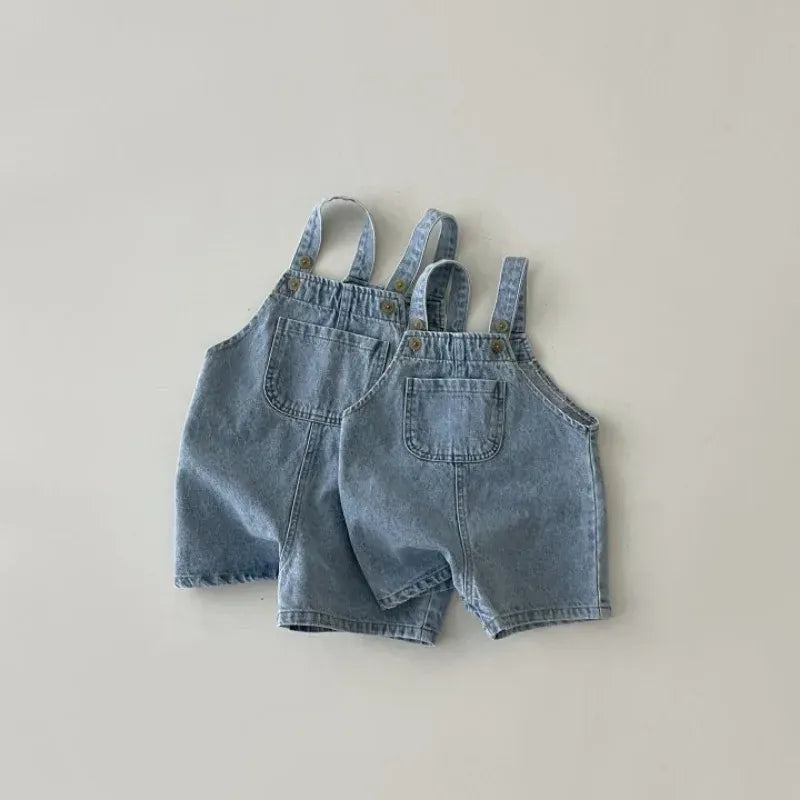 サロペットパンツ・サスペンダーパンツ ベビーオーバーオール デニム サロペット ジャンプスーツ【mh0005283】