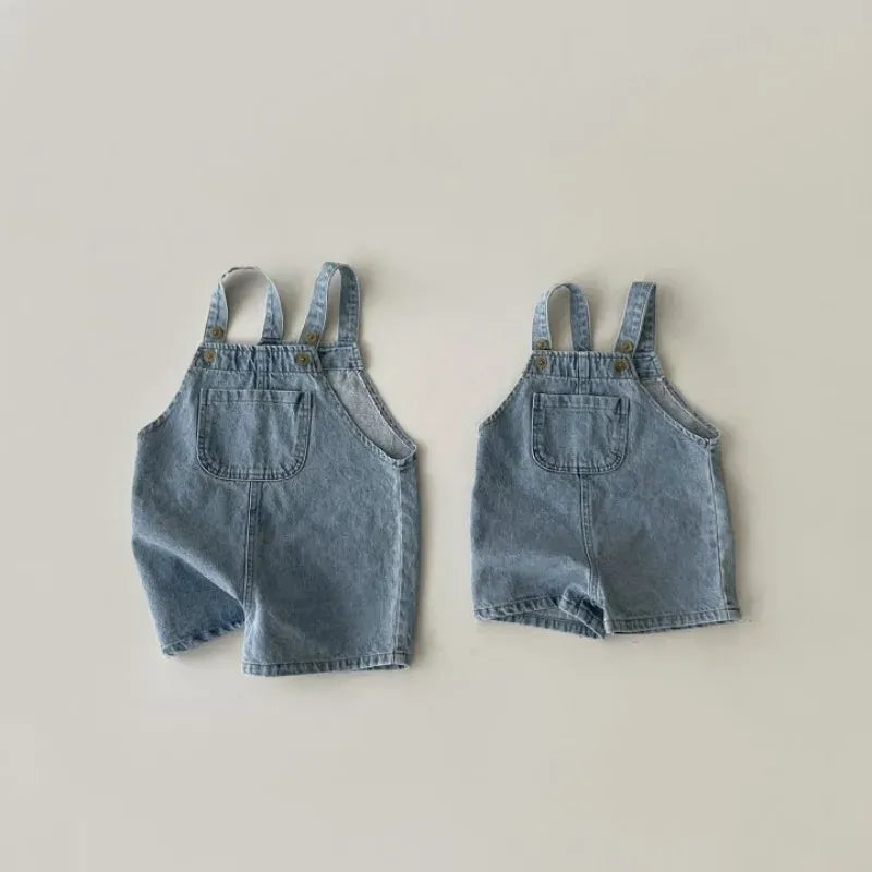 サロペットパンツ・サスペンダーパンツ ベビーオーバーオール デニム サロペット ジャンプスーツ【mh0005283】
