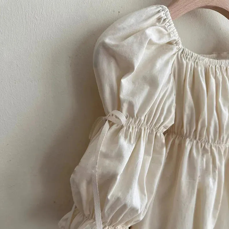 長袖ワンピース キッズワンピース 長袖バブルスリーブドレス リンク ママお揃いコーデ【mh0005405】