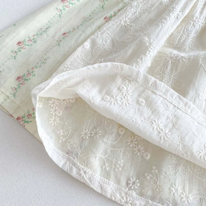 ノースリーブワンピース キッズワンピース キャミソールサマードレス 無地レース/フラワー小花柄プリント【mh0005435】