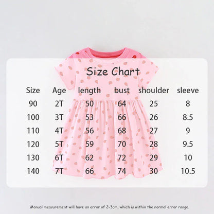 半袖ワンピース キッズワンピース 半袖プリントワンピース レディバグ てんとう虫 ピンク【mh0005497】