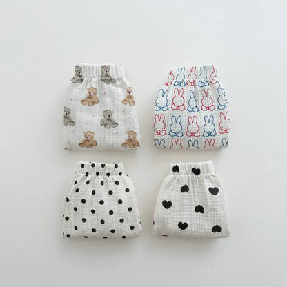 ロングパンツ・スウェットパンツ キッズパンツ サマーロングパンツ 薄手 ハート/ベアくま/カラフルうさぎ/水玉ドットプリント【mh0005515】