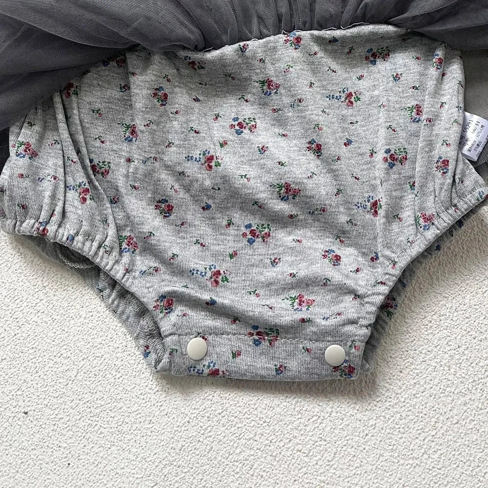 ノースリーブロンパース ベビーロンパース キャミソール チュールスカートドッキングボディスーツ サマードレス【mh0005657】