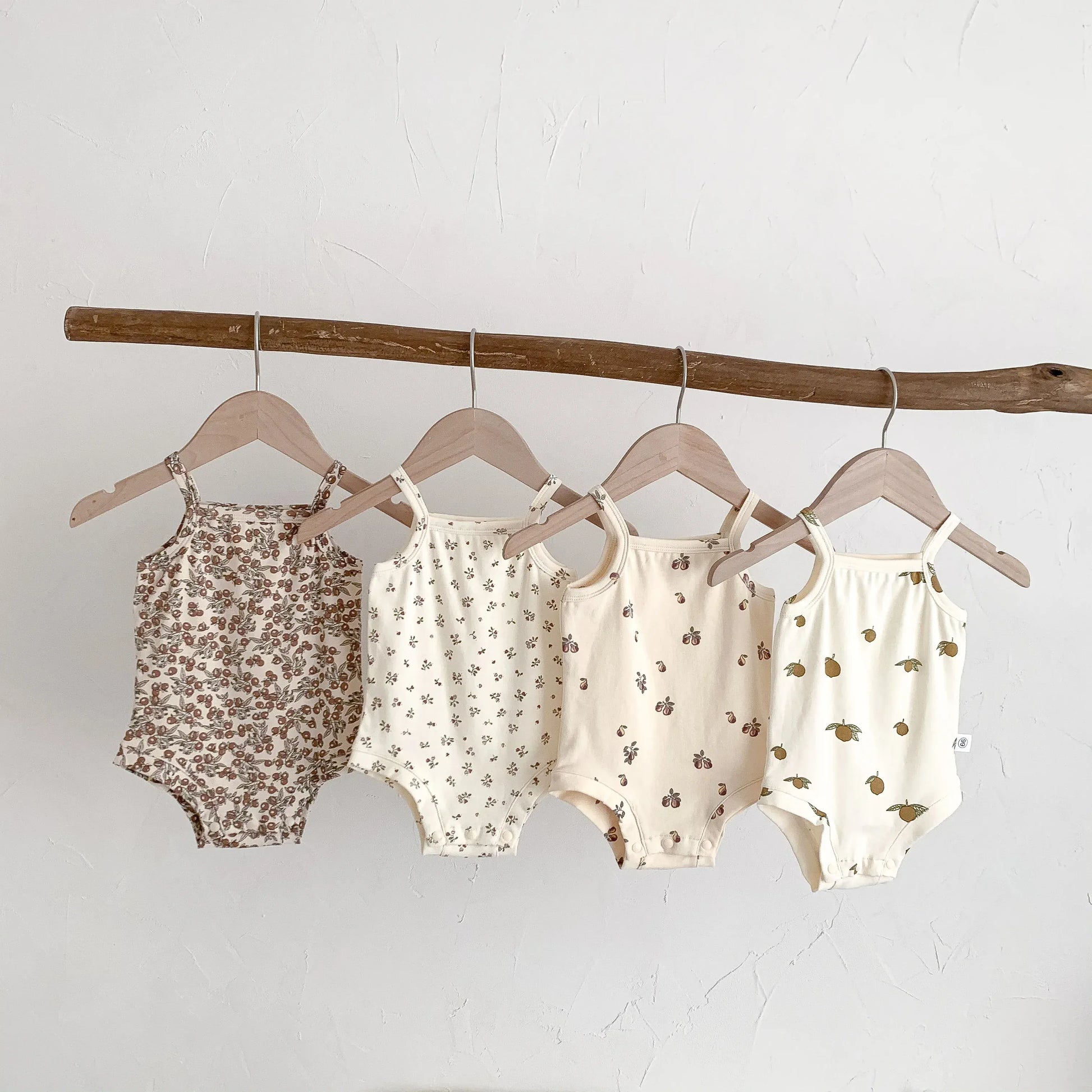 ノースリーブロンパース ベビーロンパース キャミソールボディスーツ プリント柄 肌着【mh0005710】