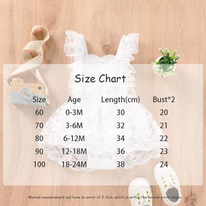 ノースリーブロンパース ベビーロンパース ノースリーブスカートボディスーツ ベビードレス レース刺繍 ベージュ【mh0005766】