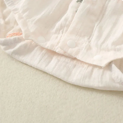 半袖ロンパース ベビーロンパース 半袖フリルスリーブボディスーツ ナチュラルフラワープリント ピンク【mh0005769】