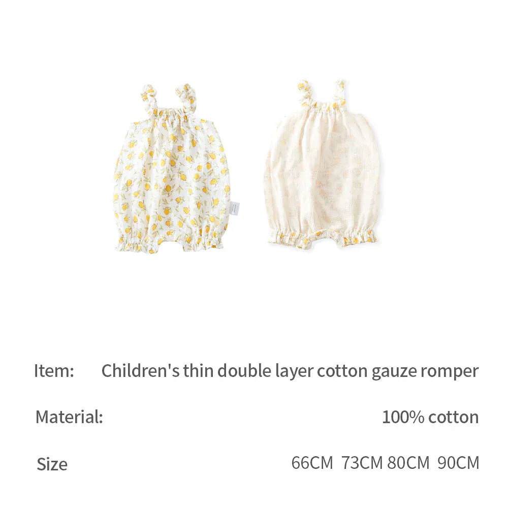 ノースリーブジャンプスーツ ベビージャンプスーツ キャミソールボディスーツ 帽子セット【mh0005884】