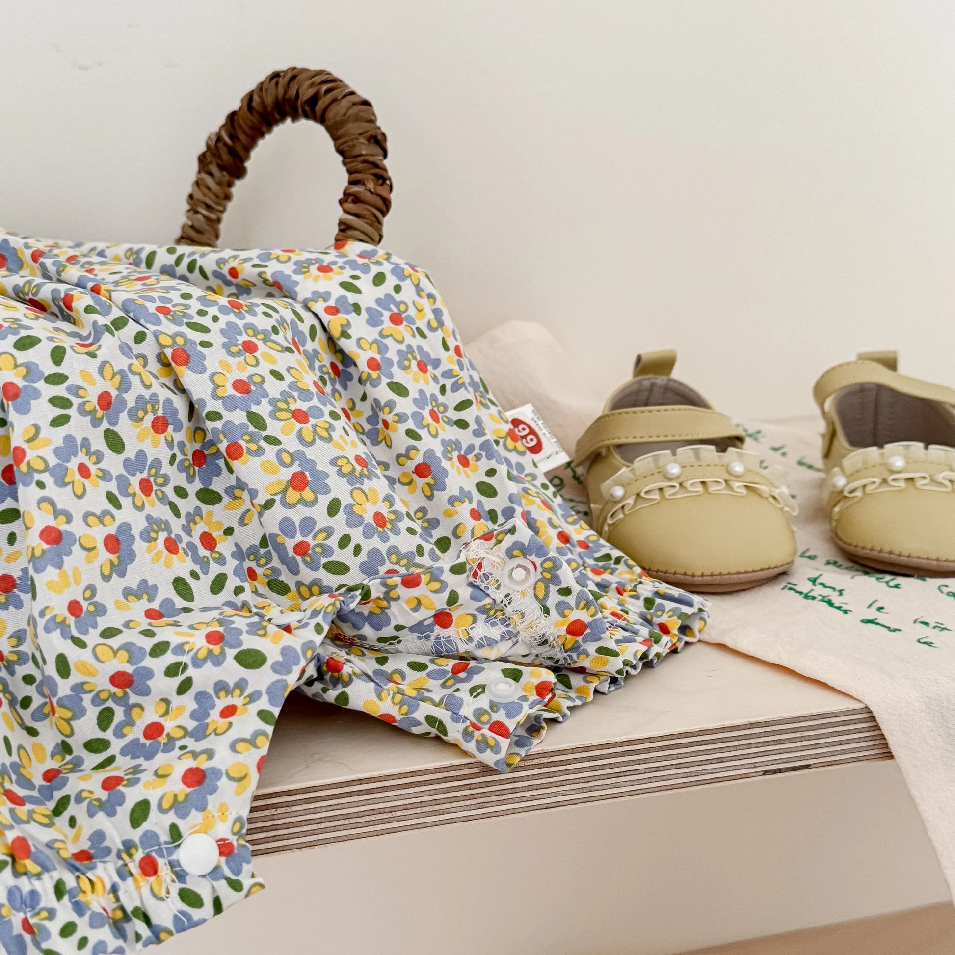 ノースリーブロンパース ベビーロンパース キャミソールジャンプスーツ フラワー花柄プリント【mh0005912】