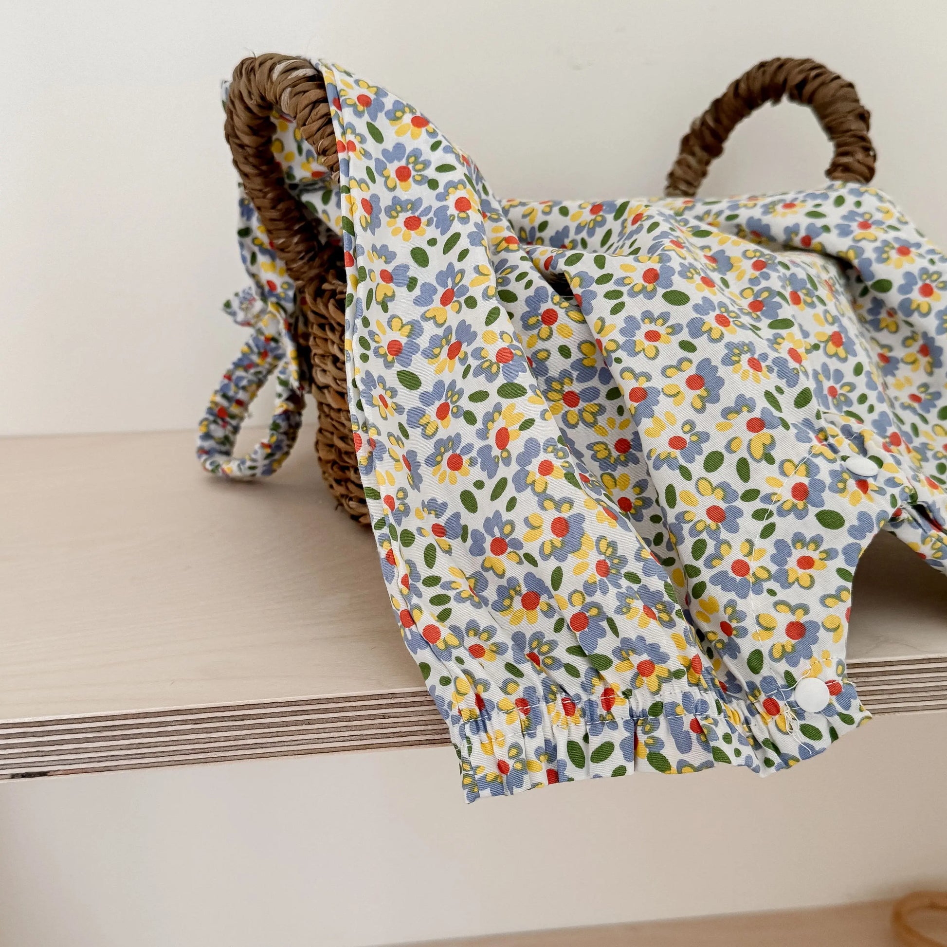 ノースリーブロンパース ベビーロンパース キャミソールジャンプスーツ フラワー花柄プリント【mh0005912】