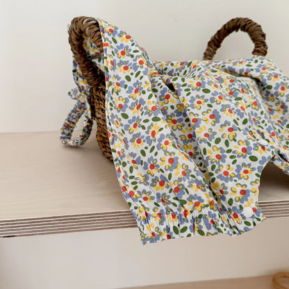 ノースリーブロンパース ベビーロンパース キャミソールジャンプスーツ フラワー花柄プリント【mh0005912】