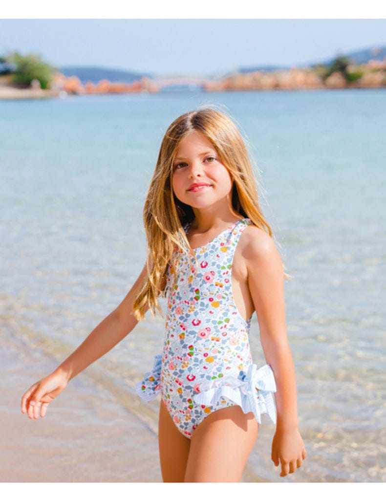 ベビー用水着 キッズ水着 ガールズワンピース/セパレートビキニ フラワー花柄プリント リボン スイムウェア【mh0005933】