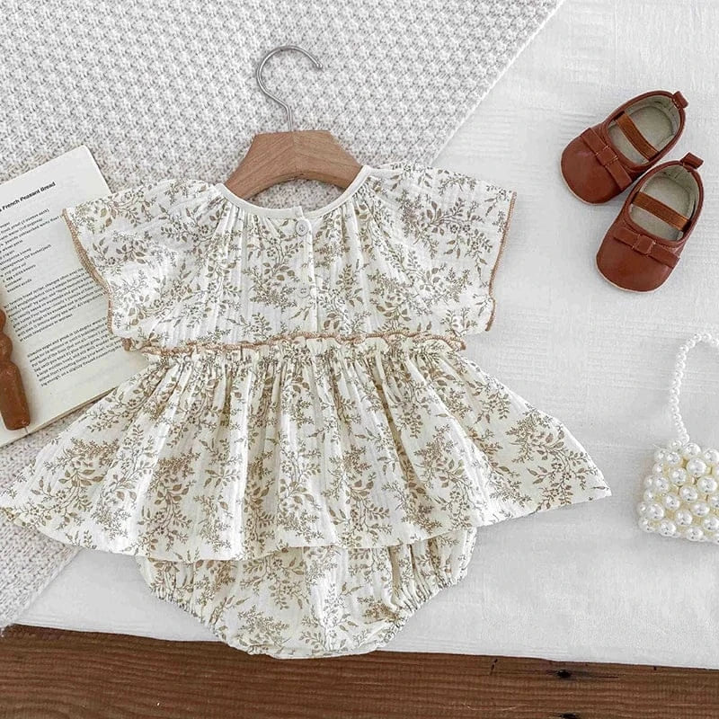 半袖ロンパース ベビーロンパース ノースリーブ スカートボディスーツ/スタンドフリルボディスーツ【mh0006130】