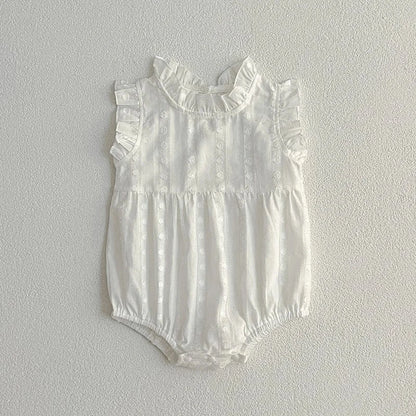 半袖ロンパース ベビーロンパース ノースリーブ スカートボディスーツ/スタンドフリルボディスーツ【mh0006130】