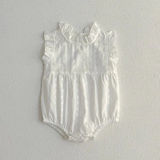 半袖ロンパース ベビーロンパース ノースリーブ スカートボディスーツ/スタンドフリルボディスーツ【mh0006130】