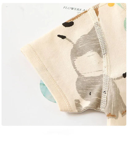 半袖ロンパース ベビーロンパース 半袖ボディスーツ アニマルプリント【mh0006165】