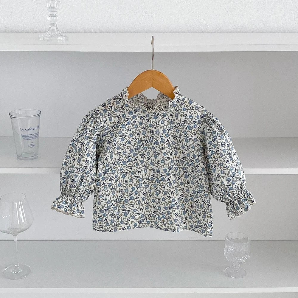 長袖シャツ・ブラウス キッズトップス 長袖ブラウス フラワー花柄プリント【mh0006240】