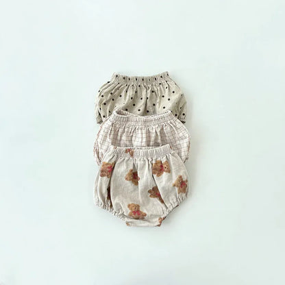 ブルマパンツ ベビーパンツ ブルマパンツ ベアくま/チェック/水玉ドットプリント【mh0006248】