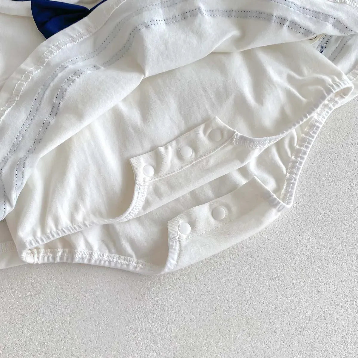 半袖ロンパース ベビーロンパース 半袖ボディスーツ セーラー服 ワンピース【mh0006270】