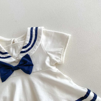 半袖ロンパース ベビーロンパース 半袖ボディスーツ セーラー服 ワンピース【mh0006270】