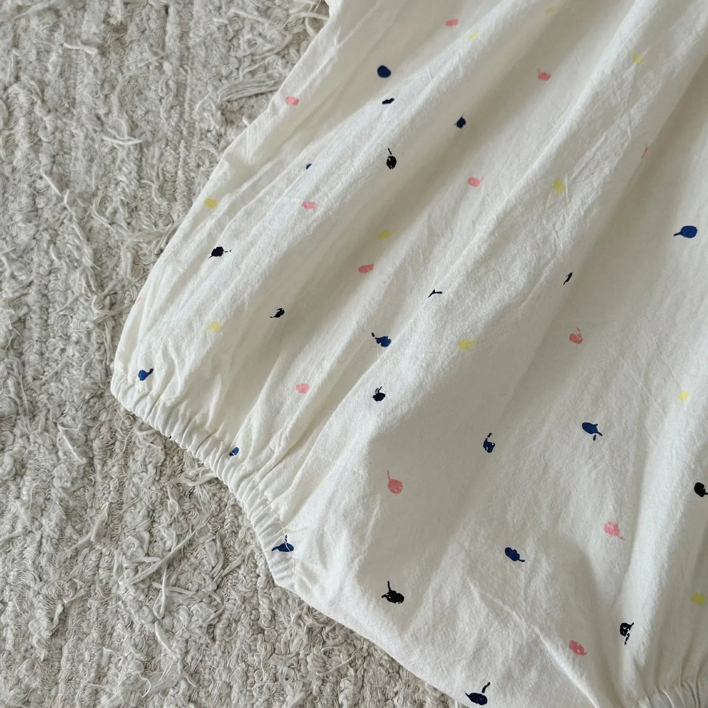 半袖ロンパース ベビーロンパース 半袖ルーズボディスーツ カラフル刺繍【mh0006299】