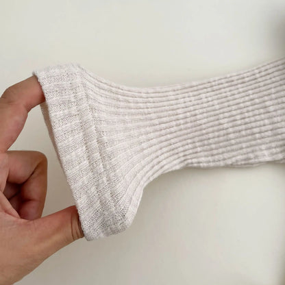 長袖セットアップ ベビートップス/パンツ ニット ラッフルフリルカラー長袖カットソートップス/ペプラムフリルロングパンツ フラワー花柄刺繍【mh0006352】