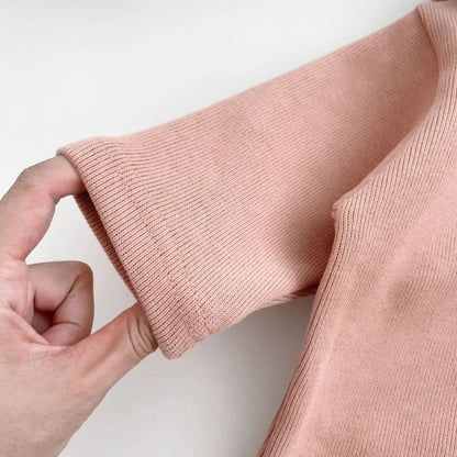 カーディガン・パーカー ベビーカーディガン ニットジャケット お絵描き 猫 家 パッチワーク ビッグラペルカラー ピンク【mh0006355】