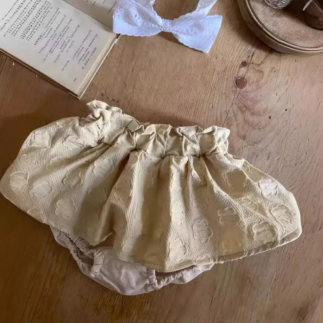 ブルマパンツ ベビースカート ブルマパンツ フラワー刺繍 ドッキング ブルマパンツインスカート【mh0006380】