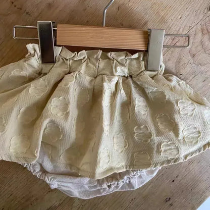 ブルマパンツ ベビースカート ブルマパンツ フラワー刺繍 ドッキング ブルマパンツインスカート【mh0006380】