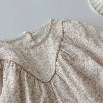 長袖ロンパース ベビーロンパース 長袖ボディスーツ ルーズ フラワー花柄プリント【mh0006386】