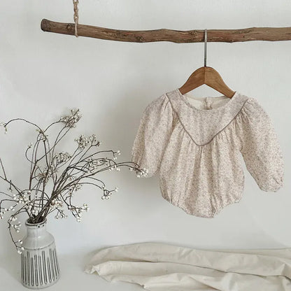 長袖ロンパース ベビーロンパース 長袖ボディスーツ ルーズ フラワー花柄プリント【mh0006386】