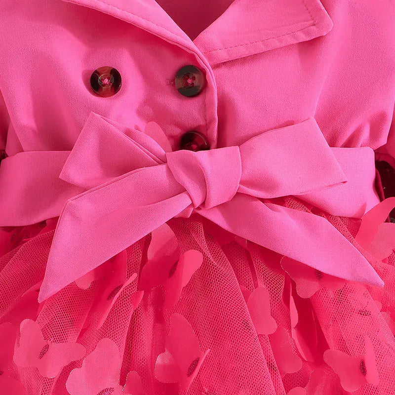 ロングコート ベビーアウター ドレスコート ワンピースジャケット チュチュチュールスカート【mh0006456】