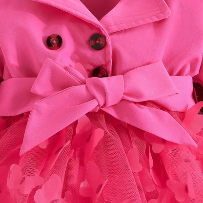 ロングコート ベビーアウター ドレスコート ワンピースジャケット チュチュチュールスカート【mh0006456】