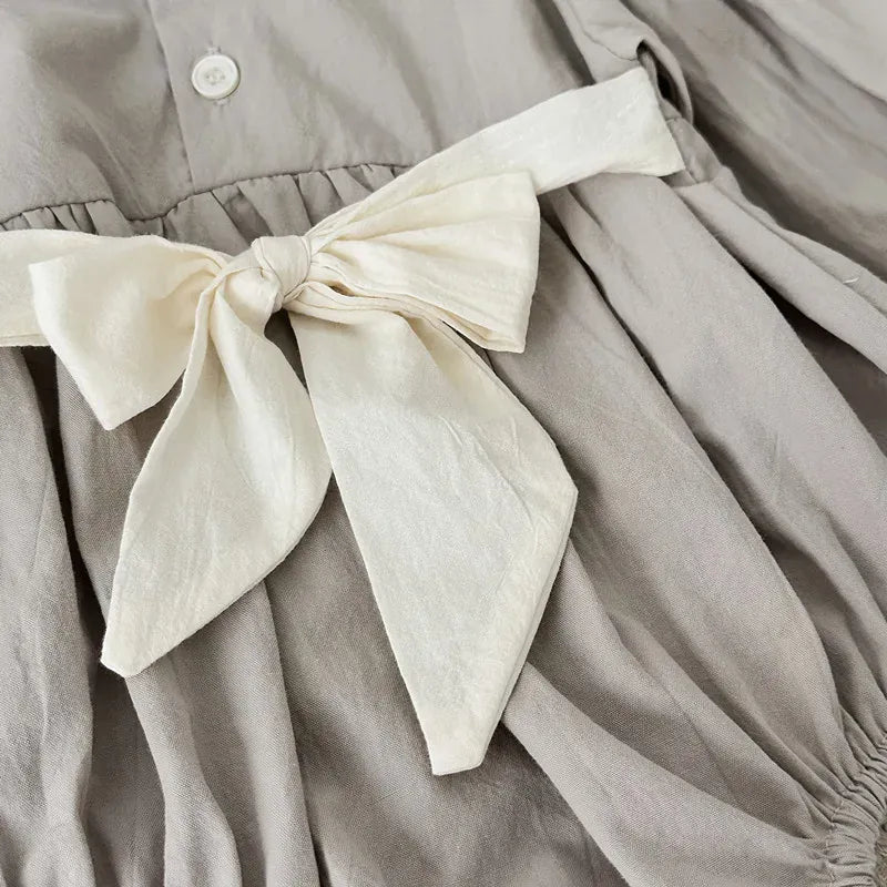 長袖ロンパース ベビーロンパース 長袖パフスリーブボディスーツ スタンドフリルカラー【mh0006488】