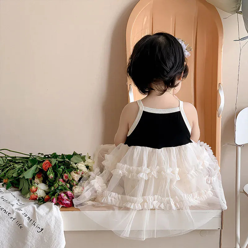 ノースリーブロンパース ベビーロンパース キャミソールスカートボディスーツ チュチュチュールスカート【mh0006524】