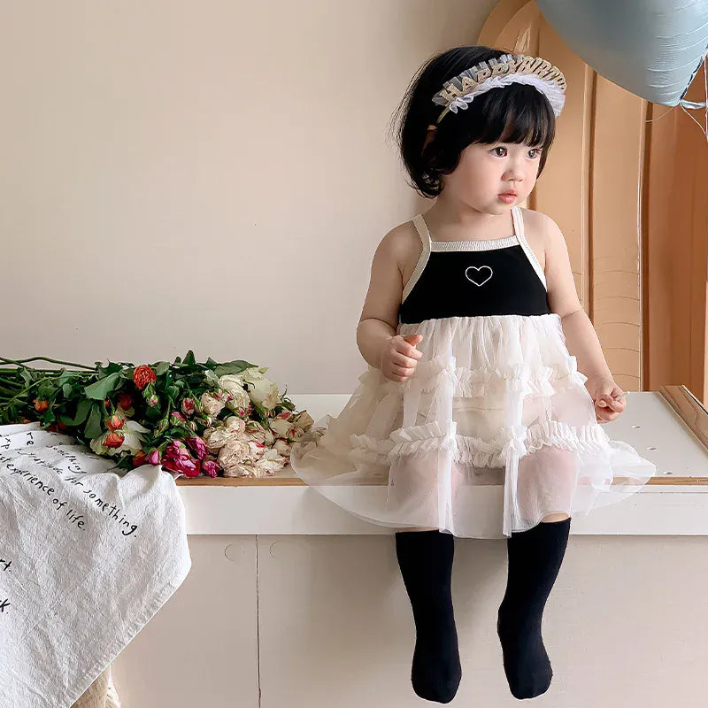 ノースリーブロンパース ベビーロンパース キャミソールスカートボディスーツ チュチュチュールスカート【mh0006524】