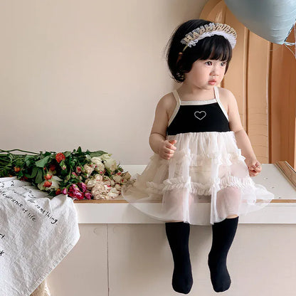 ノースリーブロンパース ベビーロンパース キャミソールスカートボディスーツ チュチュチュールスカート【mh0006524】