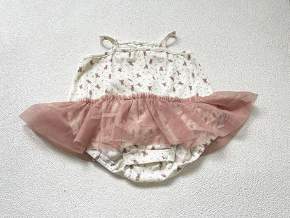 ノースリーブロンパース ベビーロンパース キャミソール チュチュチュールスカートドッキングボディスーツ【mh0006533】