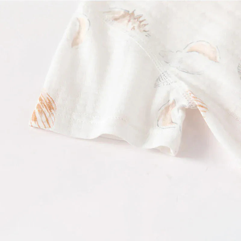 半袖ロンパース ベビーロンパース 半袖ボディスーツ 肌着 アニマルプリント【mh0006552】