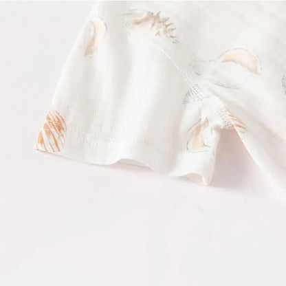 半袖ロンパース ベビーロンパース 半袖ボディスーツ 肌着 アニマルプリント【mh0006552】