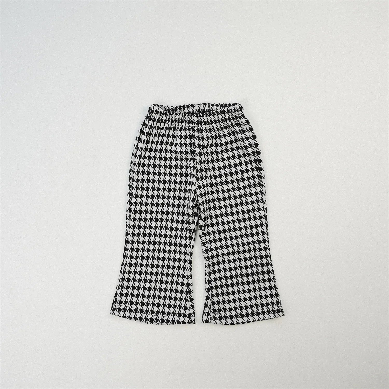 ロングパンツ・スウェットパンツ キッズパンツ プリント柄ワイドフレアパンツ 千鳥格子/レオパード/ハート/水玉ドット【mh0007010】