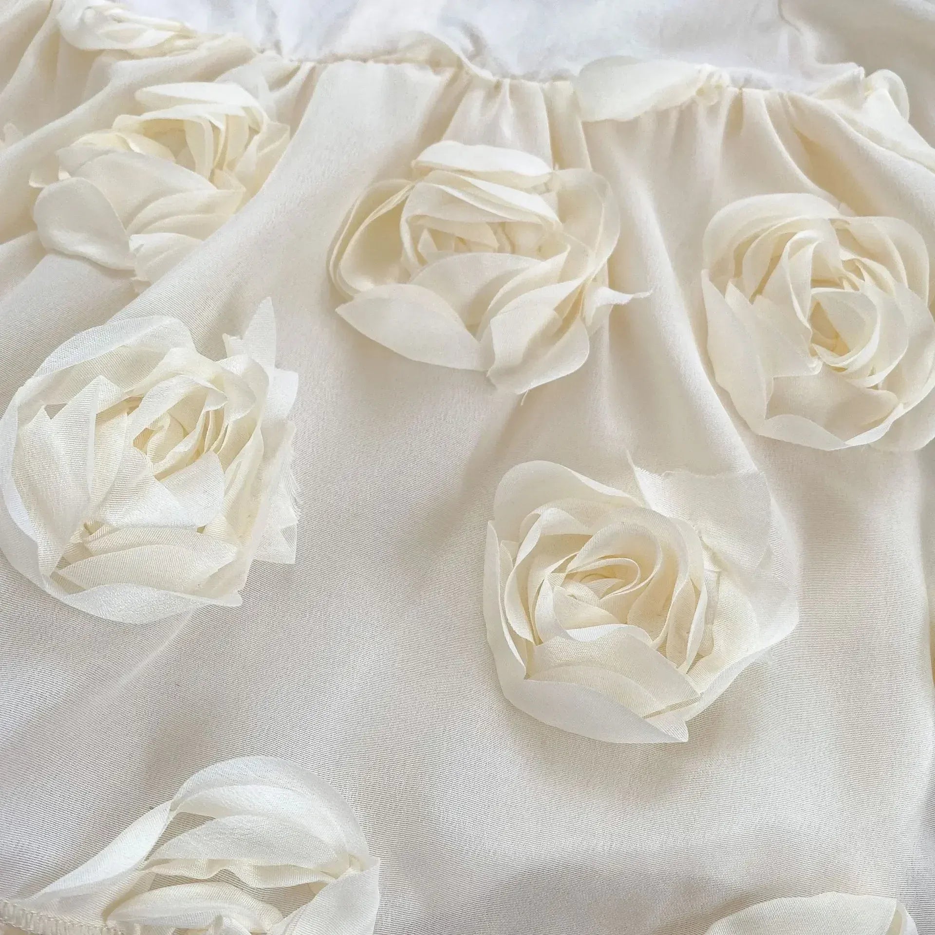 長袖ロンパース ベビーロンパース ローズフラワースカート長袖ボディスーツ ドレスロンパース【mh0007154】