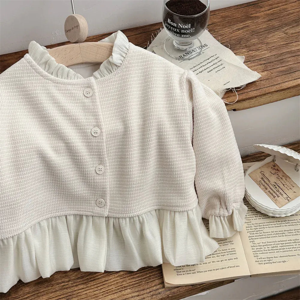 カーディガン・パーカー ベビーカーディガン チュチュペプラムドッキングガーリージャケット ベージュ【mh0007237】