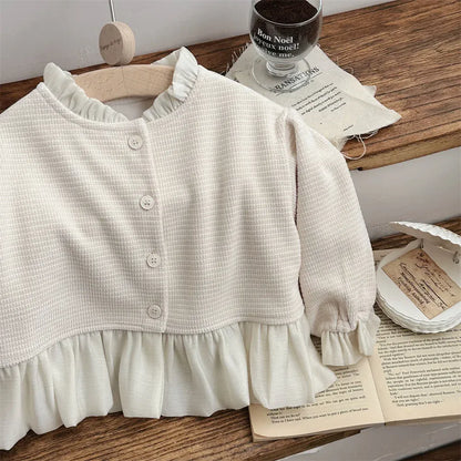 カーディガン・パーカー ベビーカーディガン チュチュペプラムドッキングガーリージャケット ベージュ【mh0007237】