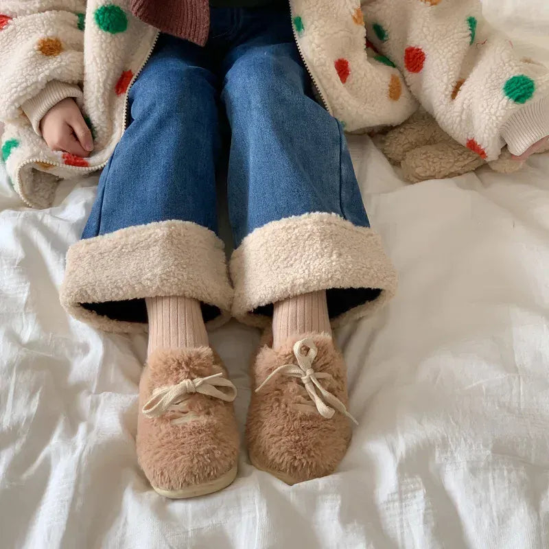 デニムパンツ キッズパンツ 裾ボアフリースデニムロングパンツジーンズジーパン【mh0007475】